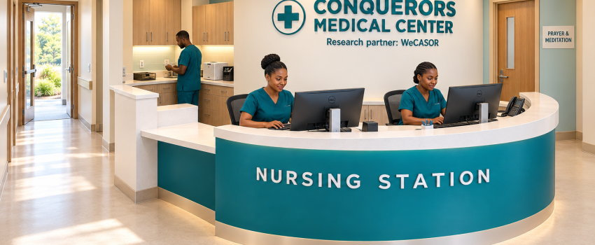Alternate view of the proposed nursing station at Conquerors Medical Center.