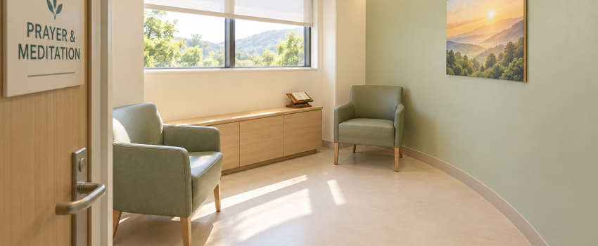 Proposed prayer and meditation room at Conquerors Medical Center.